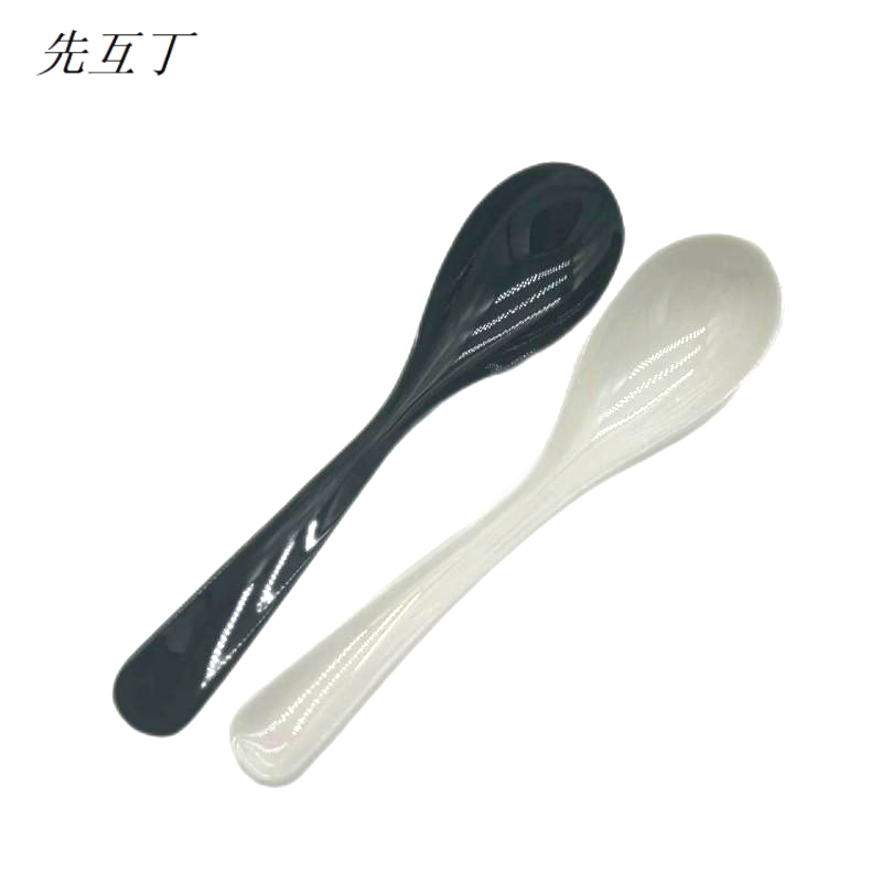 先互丁 密胺仿瓷小汤勺 长17*头宽4cm 个高清大图