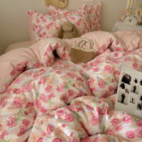 a类双层纱被套单件家用双人被罩单买南通学生宿舍单人床上用品_12 单被套1.5*2.0m 半夏桃花【A类双层纱/亲肤柔软/透气】