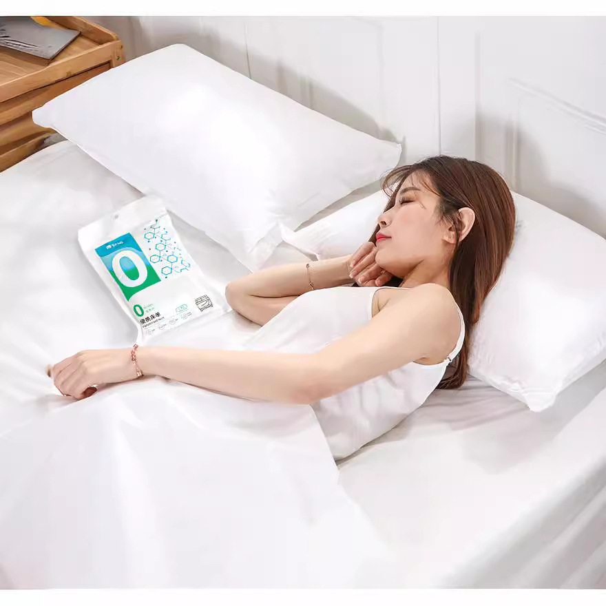 蓓安适一次性被罩枕套床单户外出差旅行旅游酒店床上隔脏双人四件套白色普通款(2*2.3米)高清大图