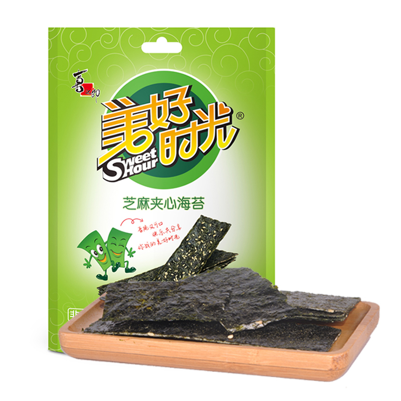 喜之郎美好时光8g芝麻夹心海苔非油炸不添加