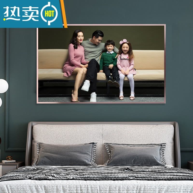 敬平洗照片做成全家福相框照片冲印加24寸打印30挂墙带洗相片制作定制 398白色 大24寸[内径50.5*60.5]厘米图片