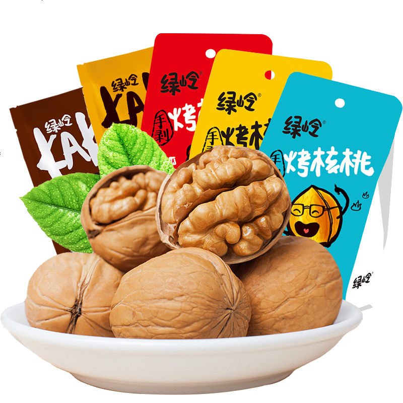 绿岭烤核桃新货薄壳大仁奶油蜂蜜味熟孕妇手剥烤薄皮核桃 蜂蜜味250g*1袋+奶油味250g*1