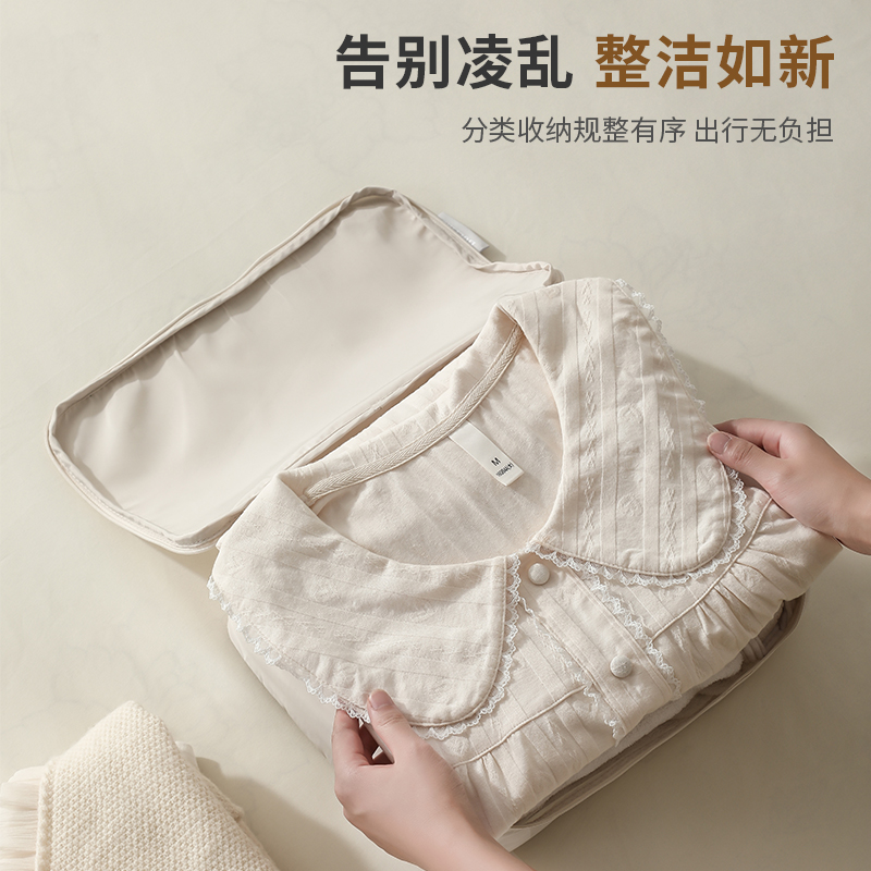 安纳客居记忆布旅行伸缩六件套便携行李箱衣物收纳整理袋洗漱用品整理包高清大图