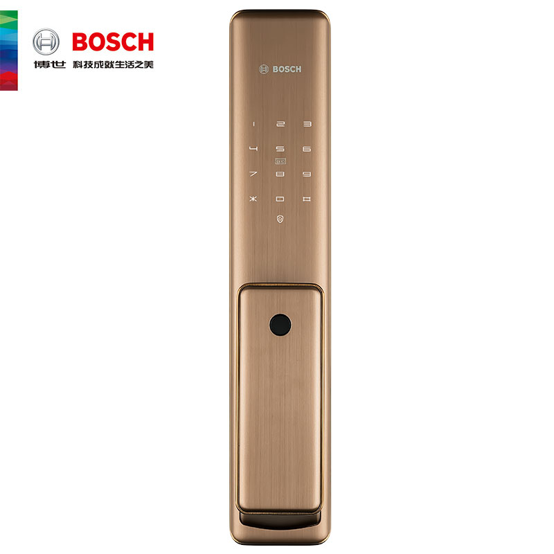 博世(BOSCH)FU750指纹锁 智能家居家用防盗门密码磁卡锁 智能门锁电子锁 暗夜金