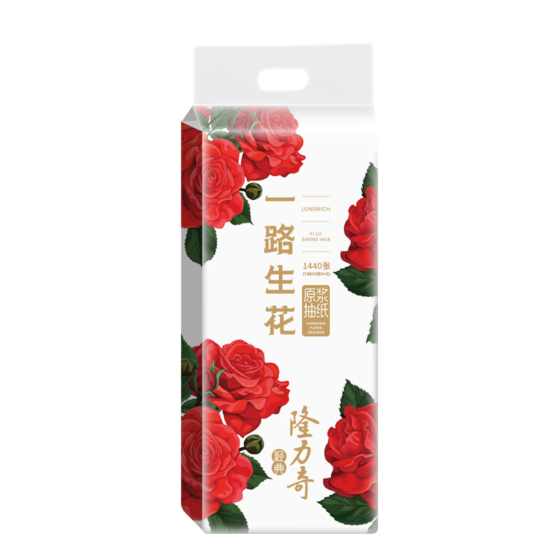 隆力奇 抽纸面巾纸5层*72抽(4包)LLQ-003高清大图