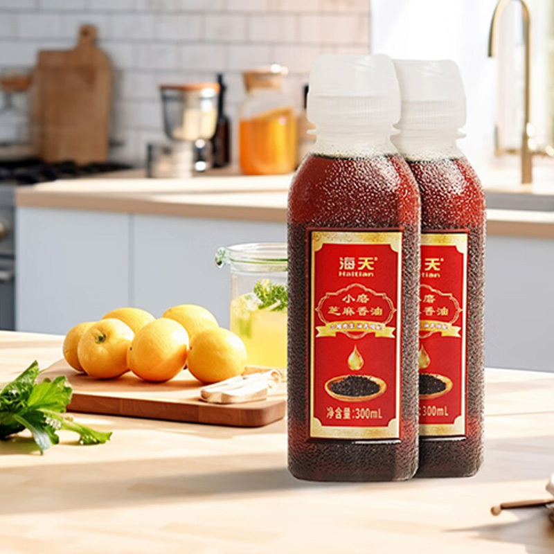 海天芝麻香油三件套小磨油色醇厚三重锁鲜全能调味900ml高清大图