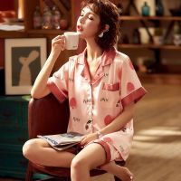 冰丝睡衣女士夏季套装可外穿新款网红家居服外出夏天