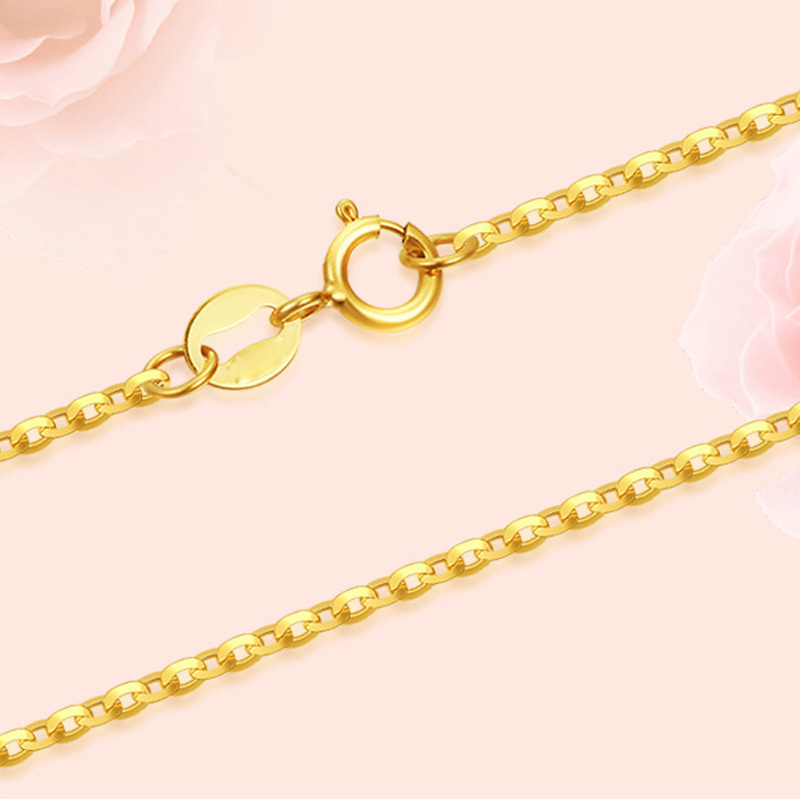 阿玛莎s925银项链女o字链银镀黄金项链女款百搭锁骨链约42cm