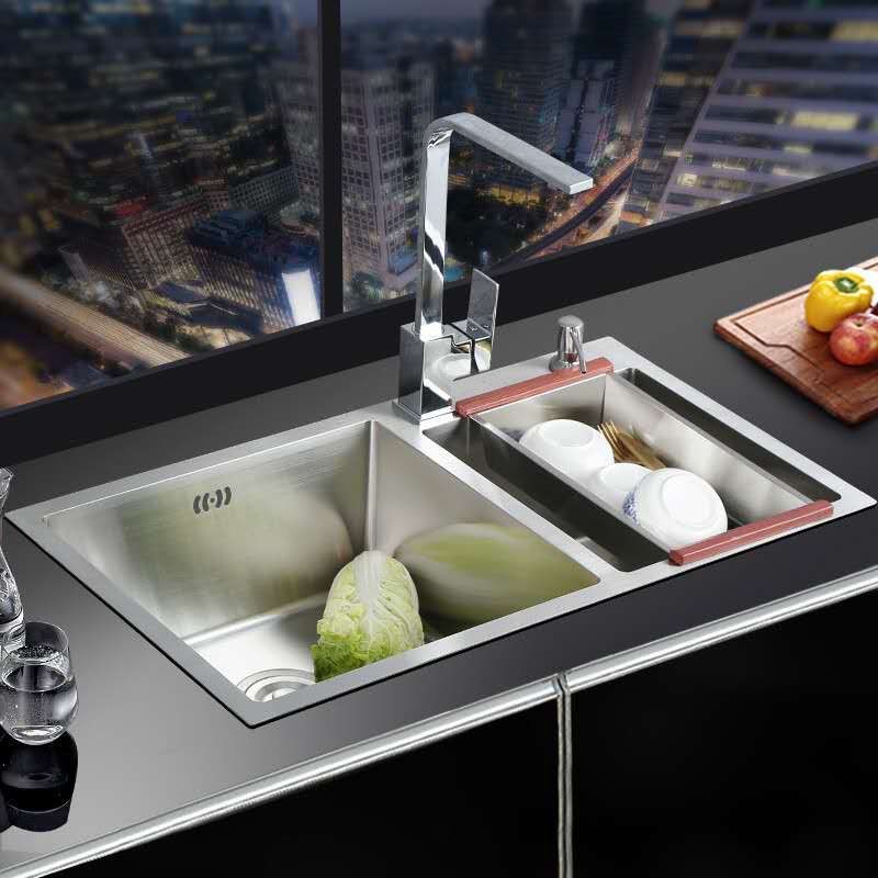 九牧王厨卫304不锈钢洗菜盆加厚加深手工水槽洗菜盆碗池单槽双槽