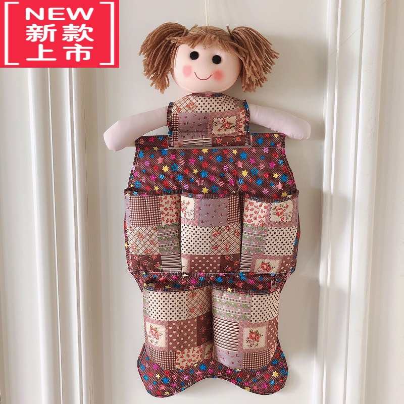 可莉允卡通挂袋创意置物袋墙面挂式门后床头布艺卧室墙上挂墙布袋收纳袋