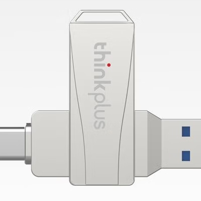 联想 thinkpad thinkplus usb-c&usb3.2双接口旋转闪存盘优盘u盘 mu90【128g】银色