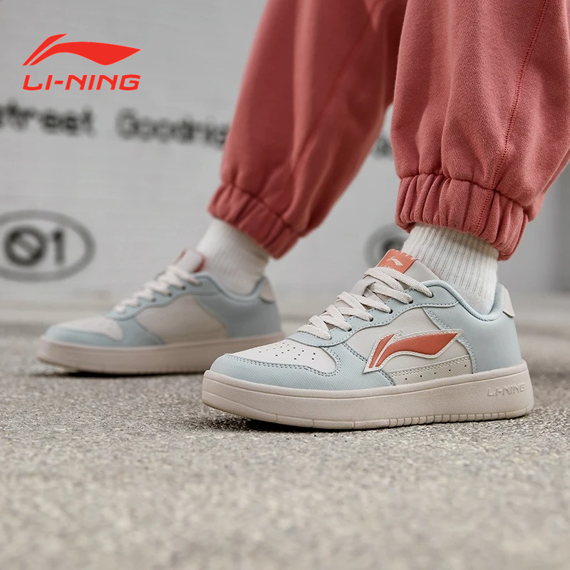 李宁女鞋板鞋休闲鞋夏季透气坏小紫小白鞋潮女百搭运动鞋agcq578