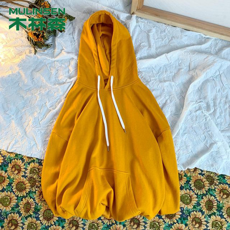 【直营】木林森(MULINSEN)秋冬新款连帽多色卫衣男女情侣基础款宽松落肩版休闲卫衣
