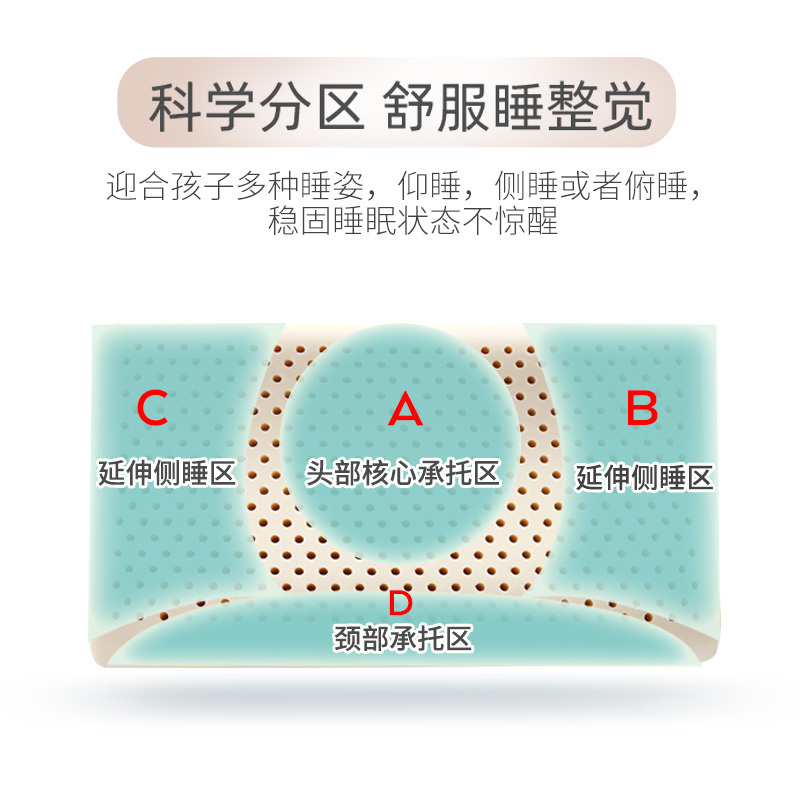 睡眠博士(AiSleep) 幻梦儿童乳胶枕 青少年乳胶护颈释压枕头 泰国进口天然乳胶儿童枕学生枕 90%乳胶含量