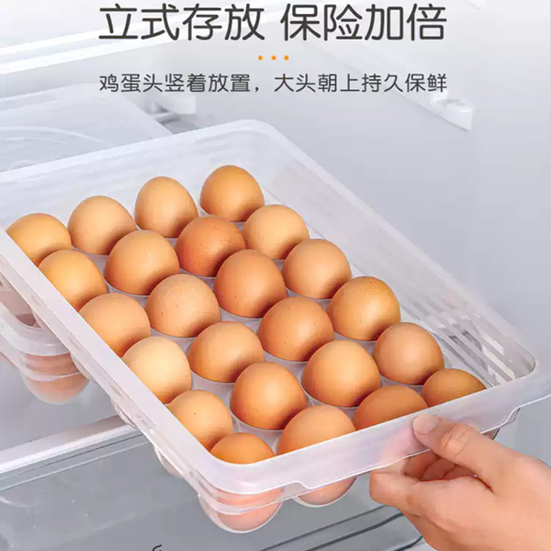 密闭保鲜鸡蛋收纳盒分装盒 三层三盖可放102个鸡蛋高清大图
