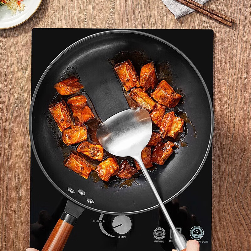 炊大皇(COOKER KING)始祖精铁炒锅32cmCG32SZ-1家庭用铁锅炒锅高清大图