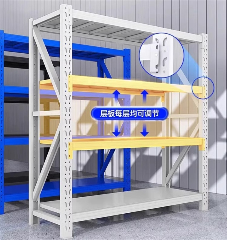 易企采 200*50*200CM每层承重200KG 仓储货架仓库储物置物架工厂多层收纳中型铁架子电商快递货架高清大图