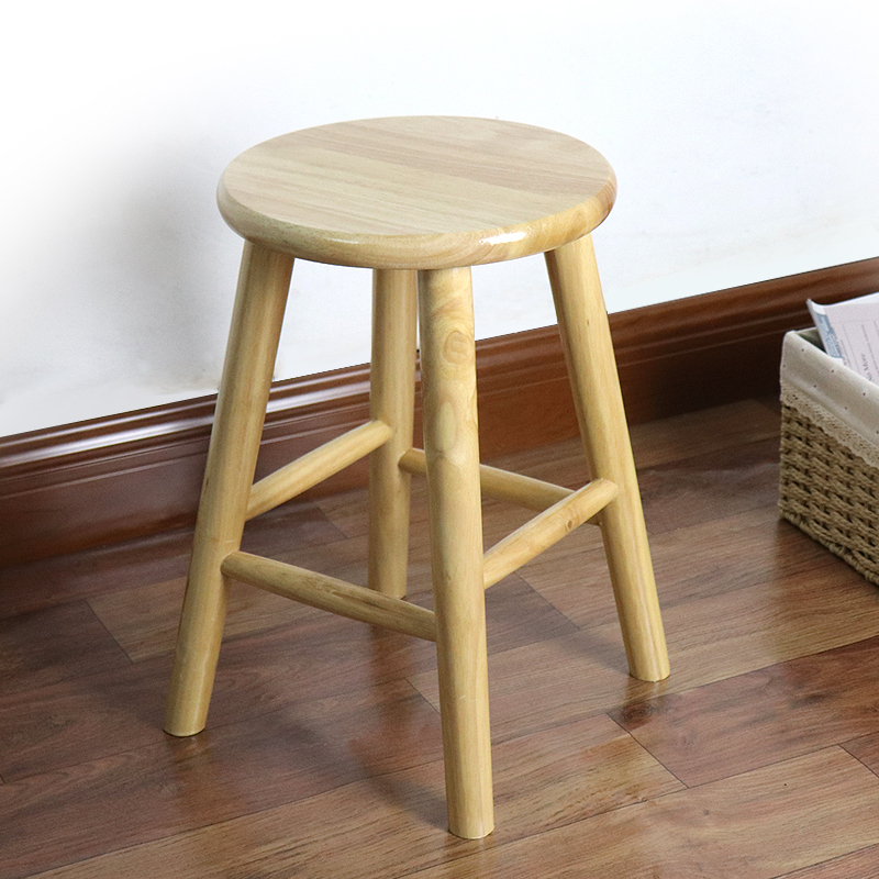皇豹实木凳子圆凳家用北欧简约餐桌椅梳妆凳原木板凳创意木头櫈子包邮