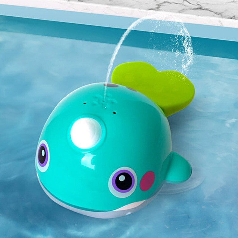 汇乐宝宝洗澡游泳玩伴电动鱼感应好奇戏水玩具儿童喷水小动物鲸鱼独角鲸高清大图