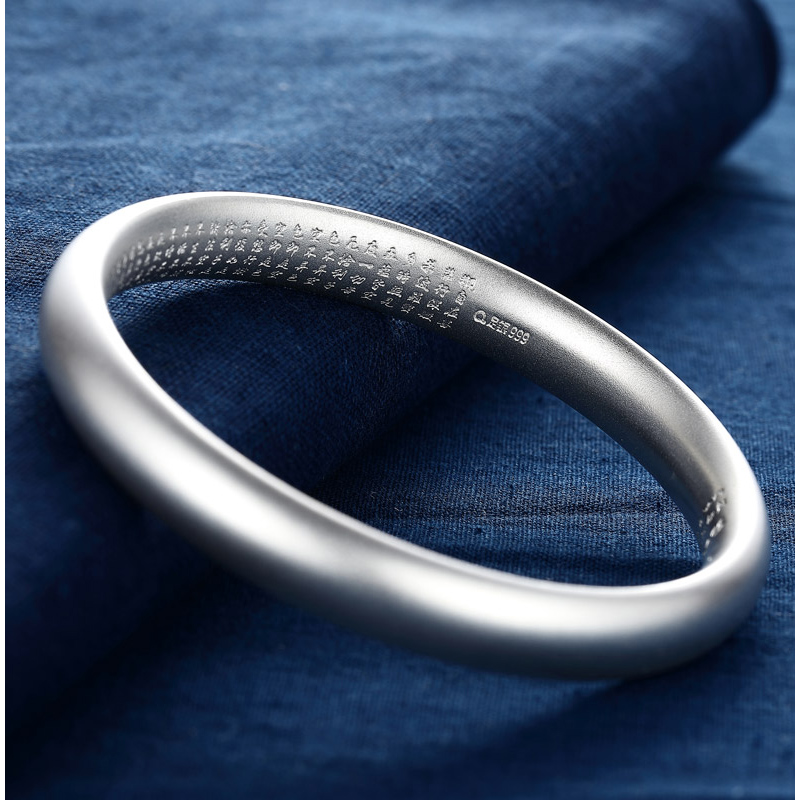 禅意心经古法银手镯20g参数