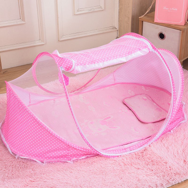婴儿蚊帐罩简约小清新宝宝床上用品可折叠宝宝防蚊床蒙古包儿童蚊帐