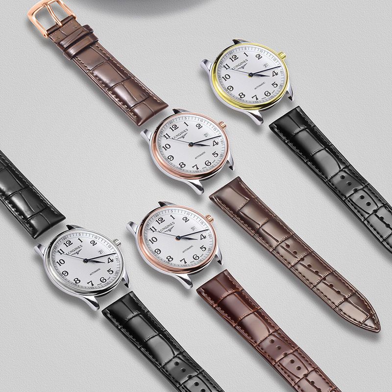 铭侣表带代用浪琴表带真皮牛皮名匠l2l4瑰丽月相博雅心月男女手1920