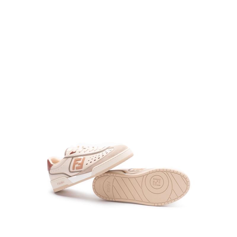 芬迪(FENDI)女款拼接皮革运动鞋休闲百搭橡胶底跑步鞋高清大图