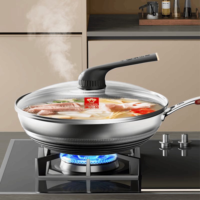 康巴赫骑士Pro316L双面屏蜂窝炒锅32cm图片