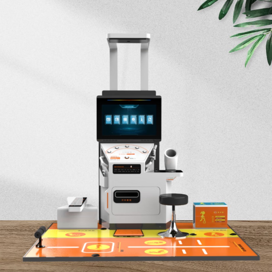 乐佳利康健康体征测试一体机厂家,智能AI动画机器人引导国民体质监测仪器 HW-T600