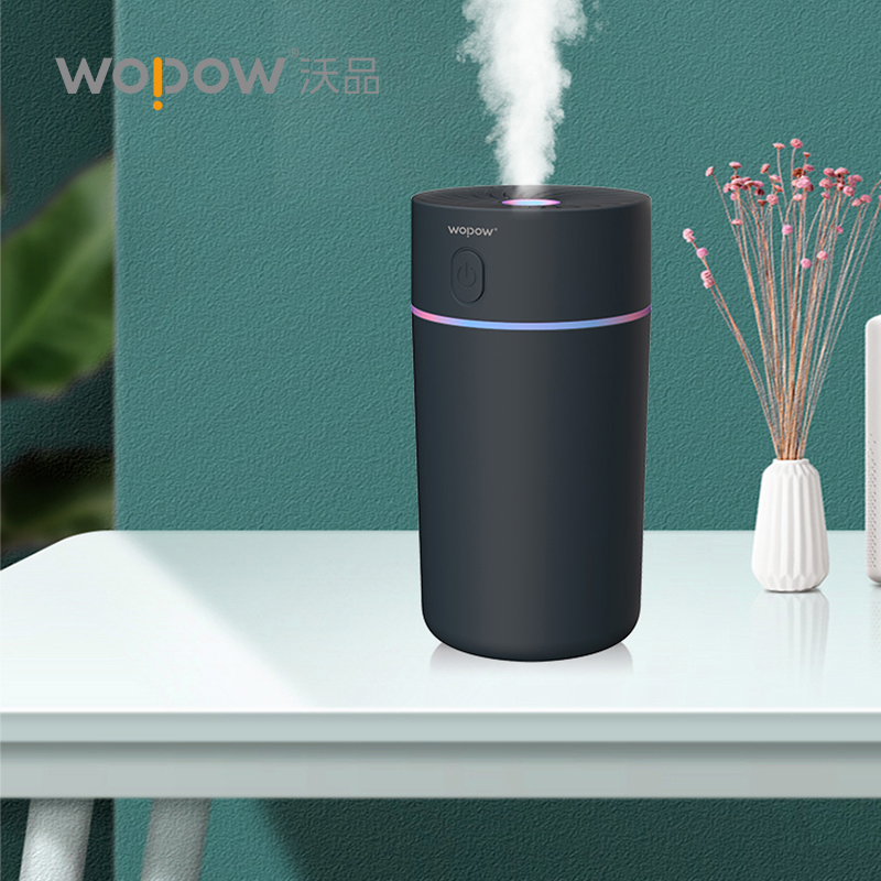 沃品(WOPOW) 七彩杯加湿器 黑色 加湿喷雾器 HM03P