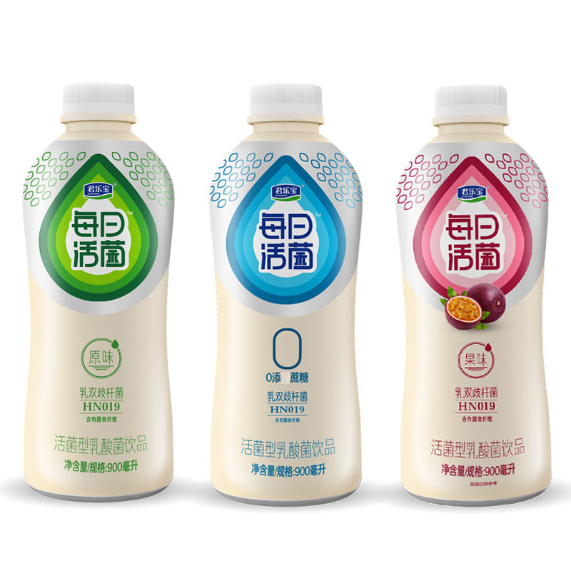 君乐宝(junlebao)酸奶 君乐宝每日活菌型乳酸菌原味果味900ml*6/3大瓶