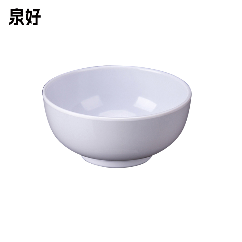 商用中式米饭碗粥碗仿瓷塑料圆密胺白色小碗汤碗食堂餐厅高清大图