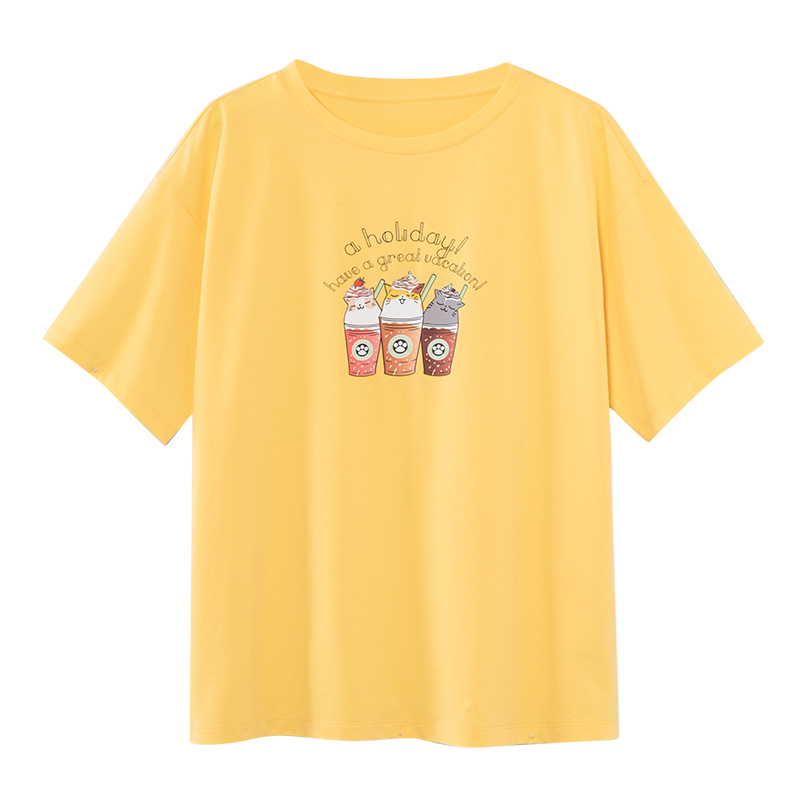 55折价5495班尼路2020夏季新款t恤女短袖简约字母印花纯棉圆领宽松