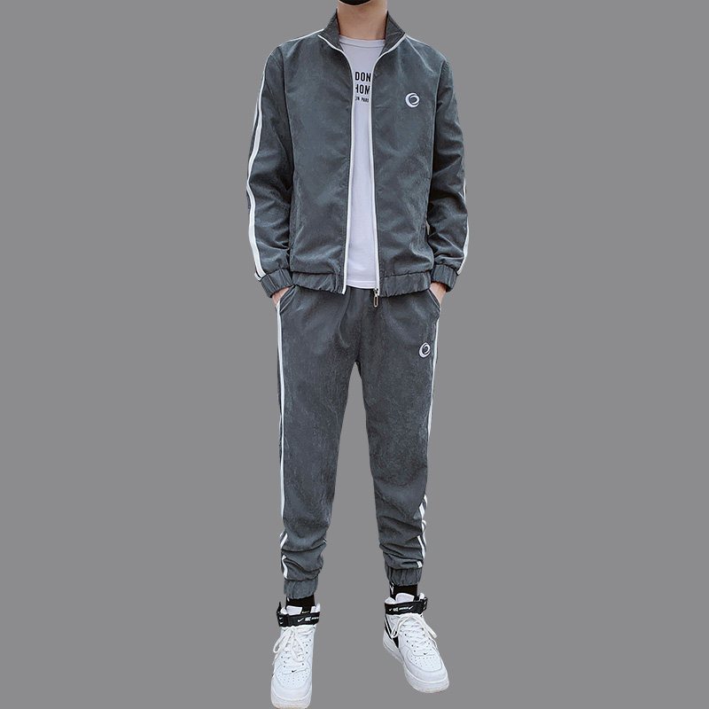 新款春季休闲装运动服套装男2020新款韩版潮流帅气搭配衣服春秋三件套