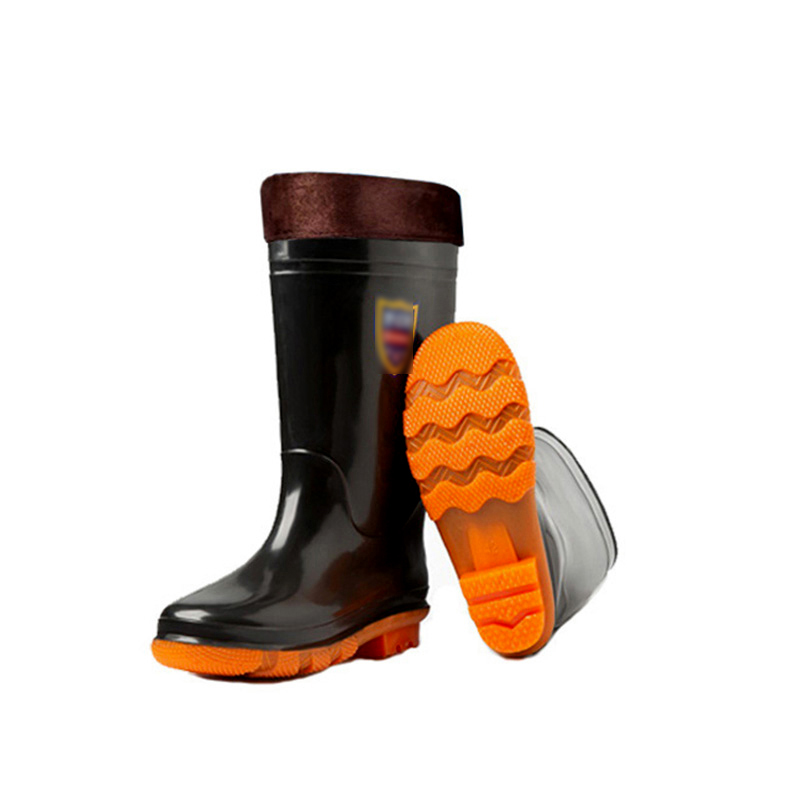 三极户外（Tri-polar）TP1698 雨靴男士pvc防滑加厚耐磨劳保保暖加绒雨鞋高清大图