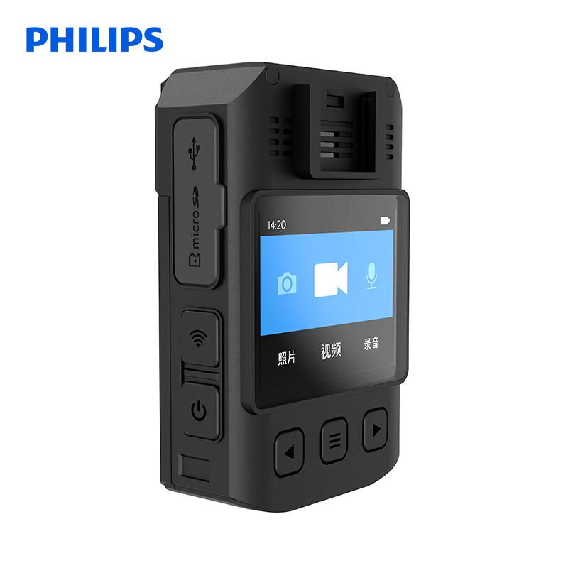 飞利浦执法记录仪VTR8203 4K摄像GPSAPP操控高清拍照记录仪 现场记录仪 256GB高清大图