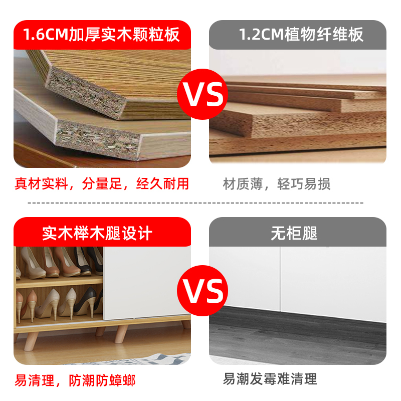 尋木匠北欧鞋柜家用口现代简约经济型大容量多层收纳玄关柜推拉鞋架
