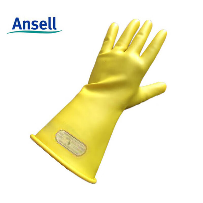 安思尔Ansell51283E013Y绝缘手套00级工作电压500V色8码单位:副 黄色 30天51-283-8码