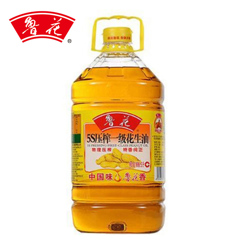 鲁花5S物理压榨一级花生油5L 加一瓶500ml自然鲜酱油