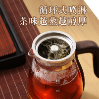 苏宁宜品煮茶器家用黑茶多功能全自动养生壶茶壶蒸茶蒸汽小型办公室1L玻璃花茶壶/喷淋蒸煮款