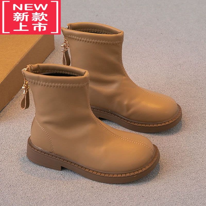 可莉允儿童马丁靴2021冬季新款女童靴子加绒二棉短靴皮靴公主鞋英伦风潮图片