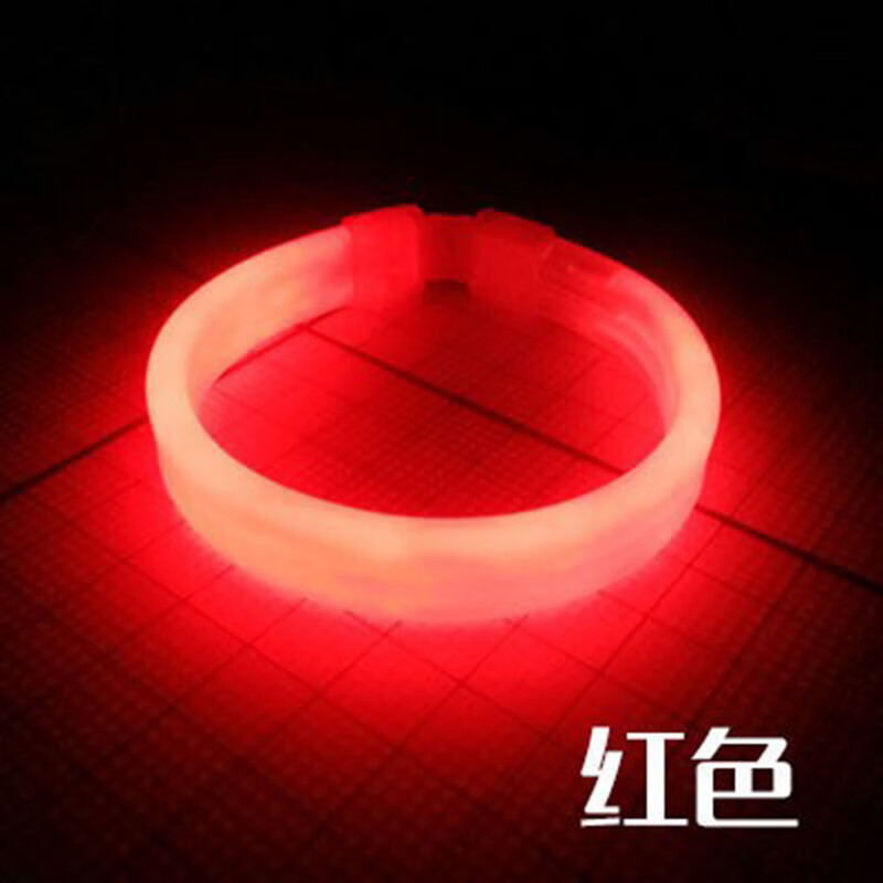 谋福 三联发光手环 一次性发亮液体荧光发光棒(红色35个)