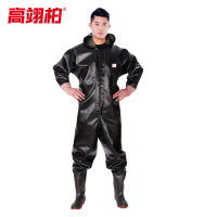 高翊柏 17030402 全身下水裤 100丝仿皮纹袖口款 41码 pvc涉水裤加厚耐磨连体防水背带裤洗车防水裤