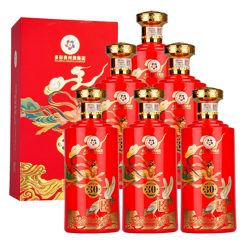 colorful guizhou/多彩贵州53度礼藏30酱香型白酒(礼盒装)500ml*6瓶