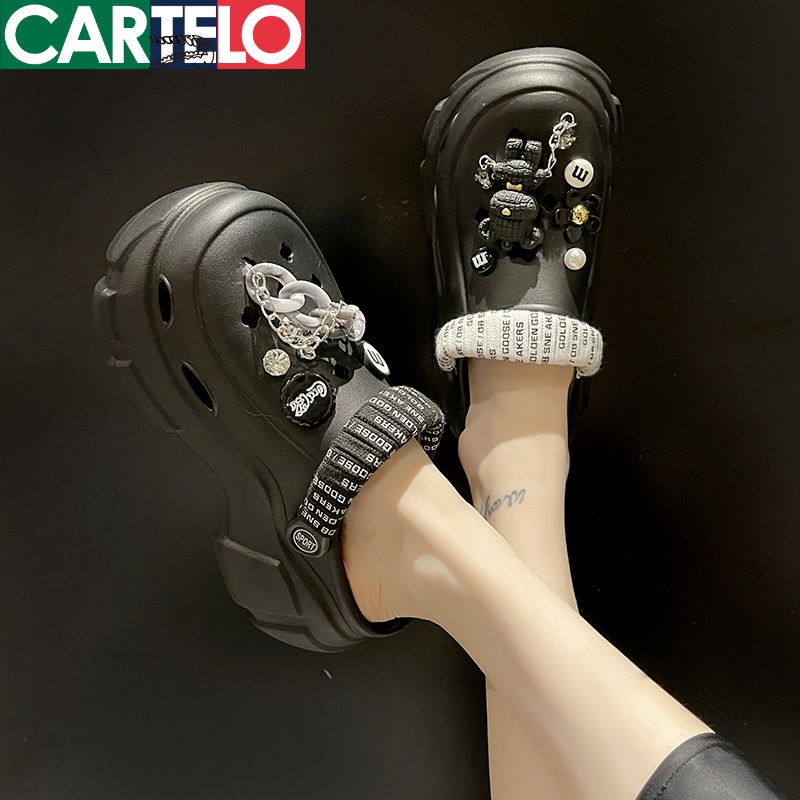 [线下专柜同款] 卡帝乐鳄鱼(CARTELO)新款洞洞鞋户外凉拖鞋休闲鞋花园鞋沙滩拖鞋软底包头凉鞋女鞋