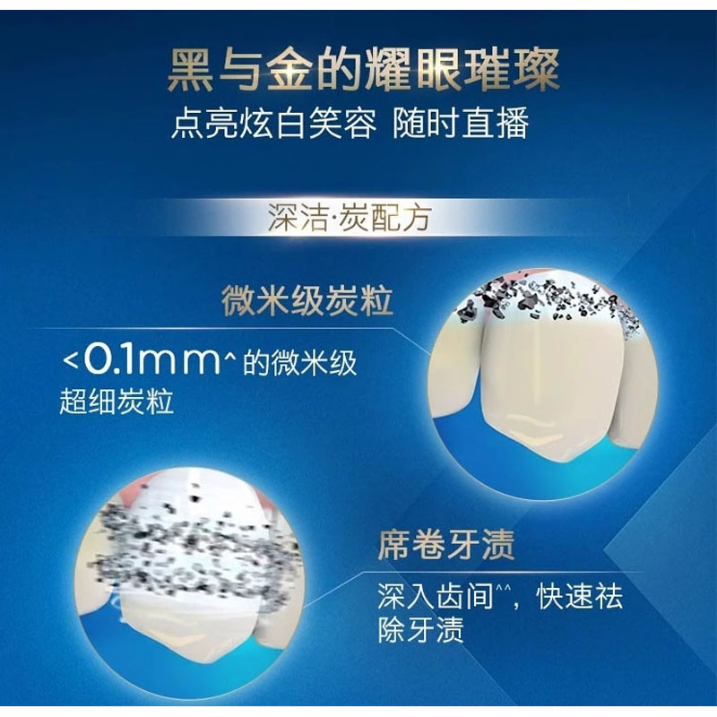 芳美达 佳洁士3D炫白微米碳牙膏深洁健齿清洁牙渍持久清新 170G高清大图