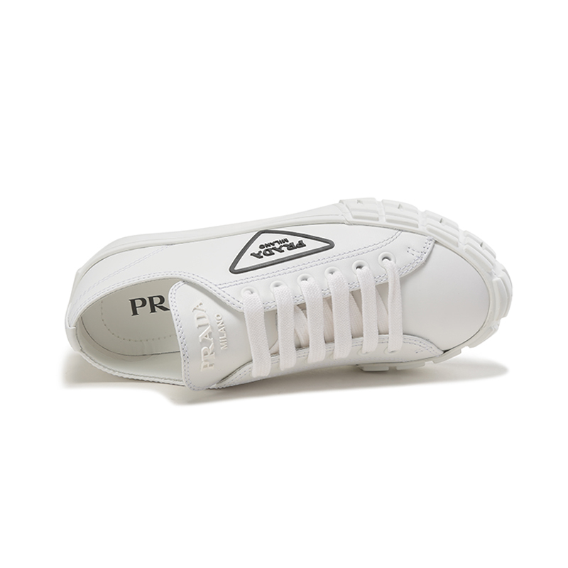 普拉达prada女士牛皮系带休闲运动鞋板鞋小白鞋1e916ma21f035