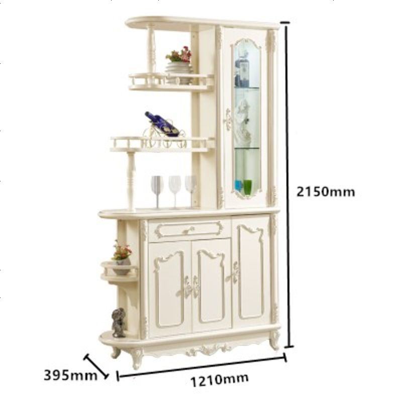 简约现代厅柜进玄关柜小户型客厅隔断鞋柜酒柜欧式间厅柜双面 组装_象牙白描银1.21米_支架结构
