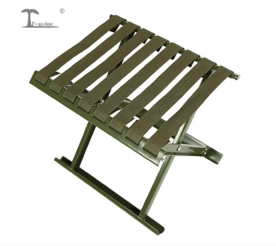 三极户外Tri-polarTP8834 学生军训加厚折叠槽钢马扎 大号 28*24*32cm (单位:把) 军绿色高清大图