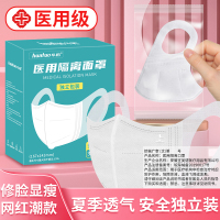 华拓医用隔离面罩网红3d立体医护 白色口罩一次性医用口罩 成人学生专用[大码][30只独立精准]三层防护透气女